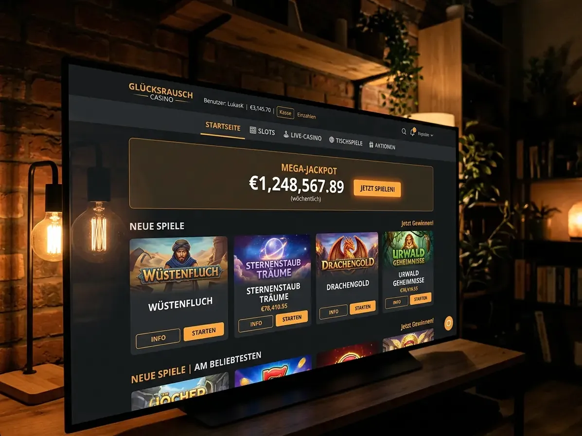 Lobby von Betcollect mit Slots, Live-Casino und Tischspielen